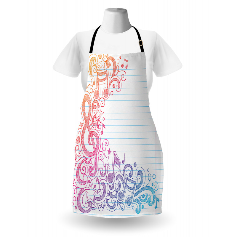 Hand Drawn Swirls Stars Apron