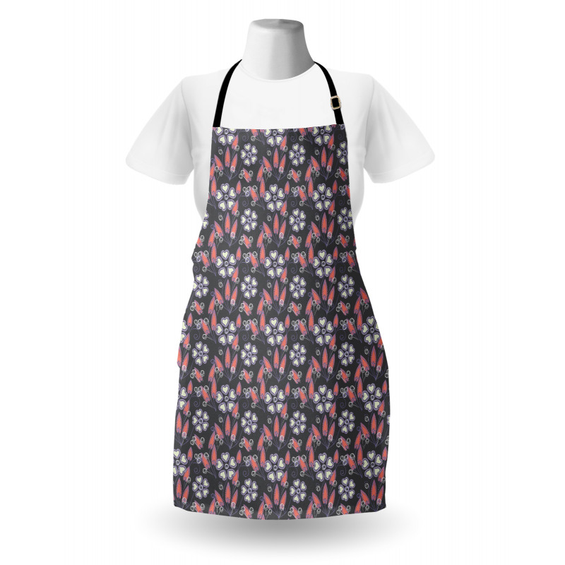 Floral Themed Shapes Art Apron