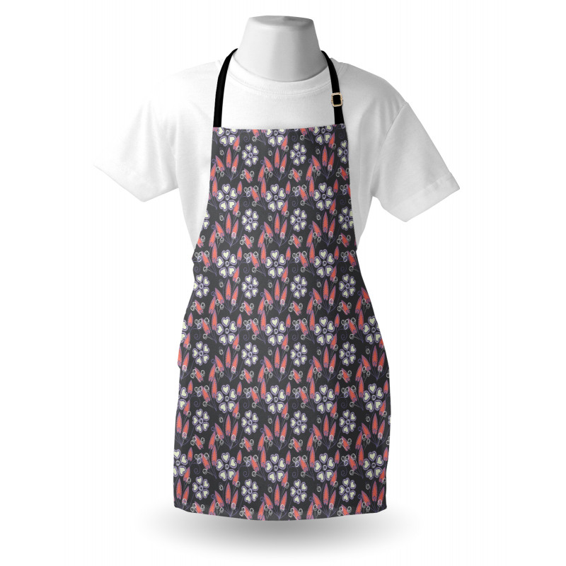 Floral Themed Shapes Art Apron