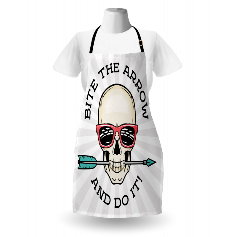 Hipster Skull Pop Art Apron