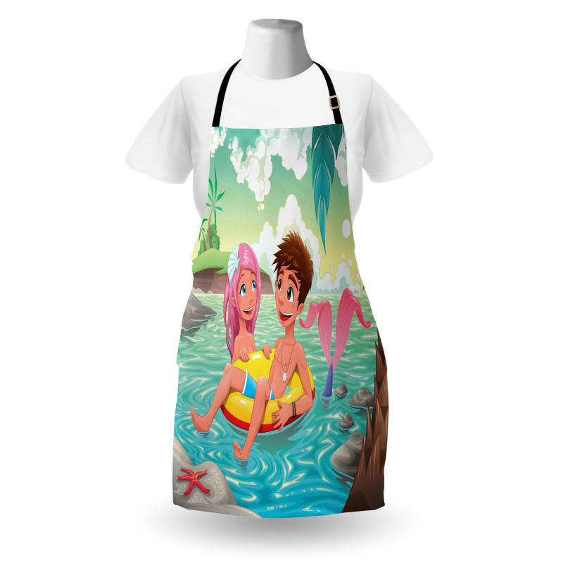 Cartoon Tropical Love Apron