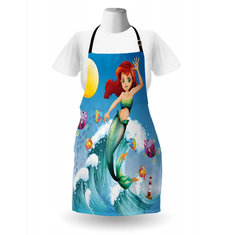 Wave with Cartoon Fish Apron