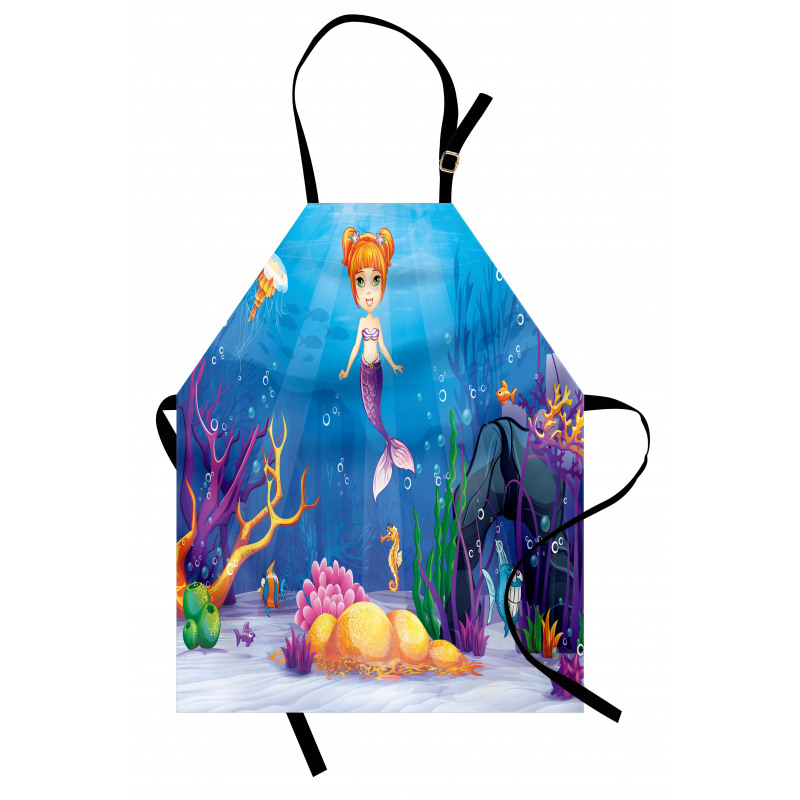 Cartoon Mermaid Fish Apron