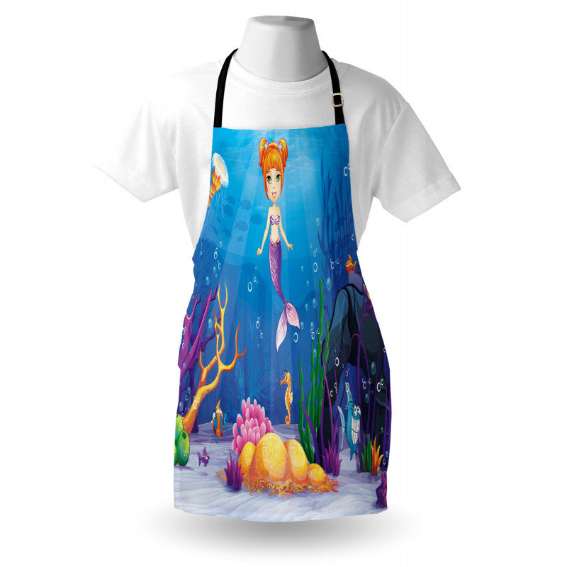 Cartoon Mermaid Fish Apron