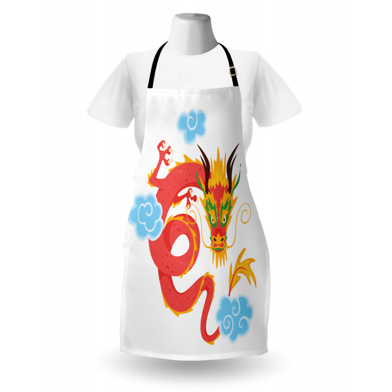 Swirling Clouds Angry Dragon Apron