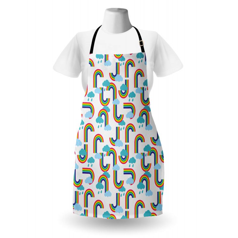 Rainbow and Clouds Pattern Apron