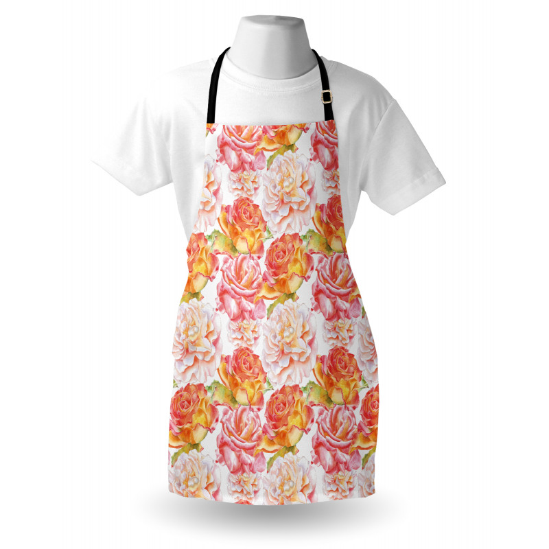 Watercolor Artwork Roses Apron