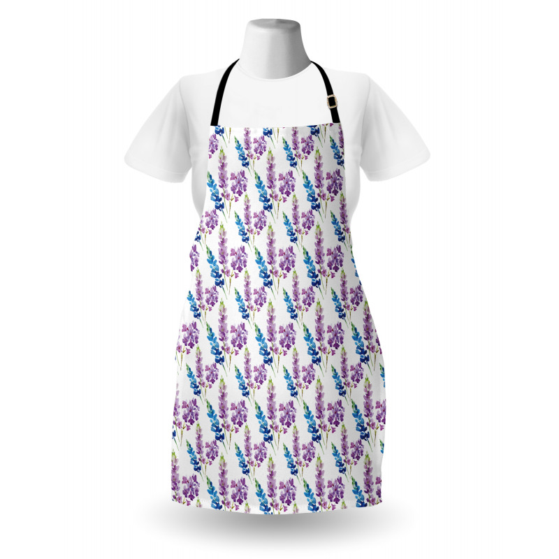 Violet Tone Flowers Pattern Apron