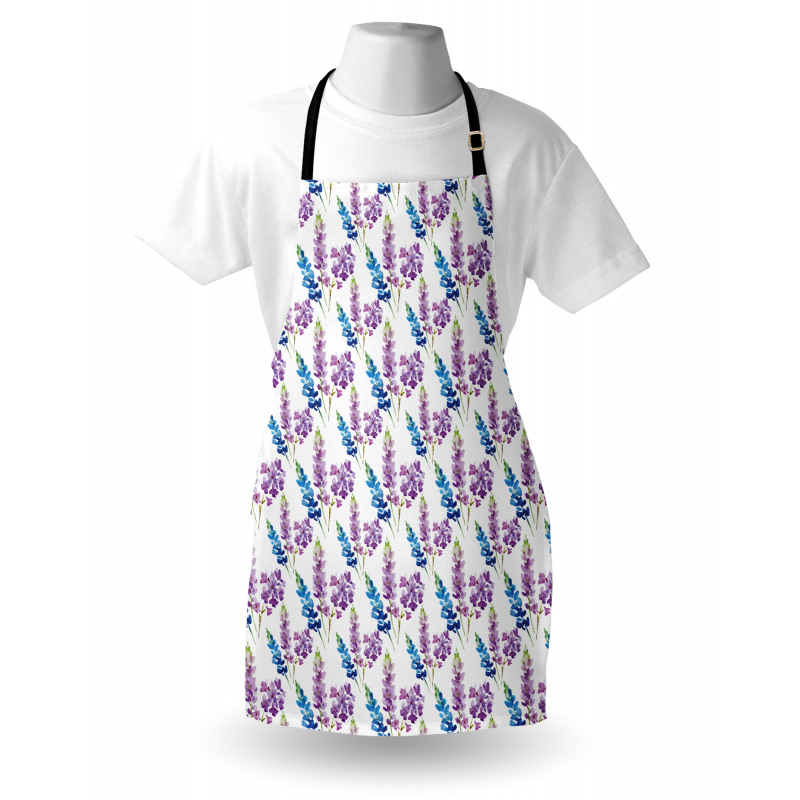 Violet Tone Flowers Pattern Apron