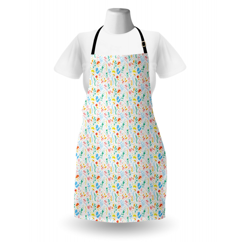 Pastel Dots and Flora Scene Apron