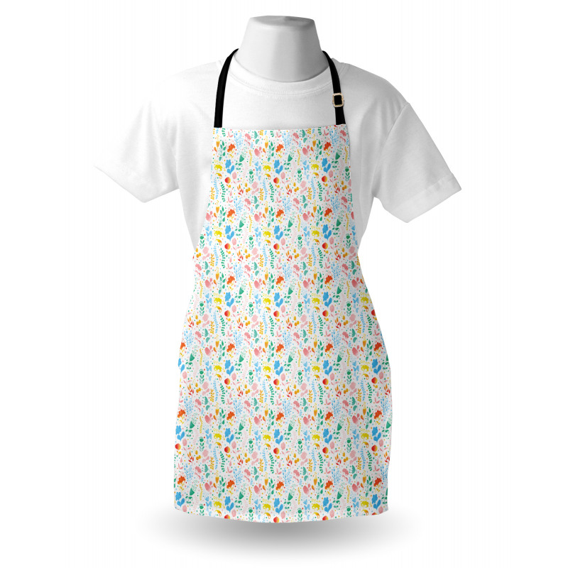 Pastel Dots and Flora Scene Apron