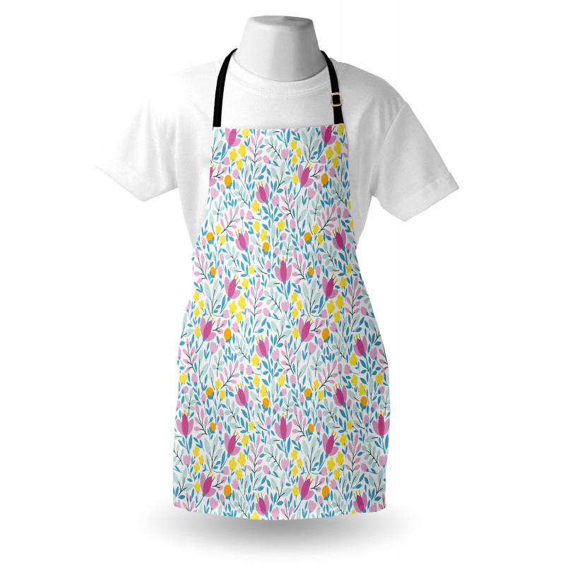 Flowers in Bloom and Buds Apron