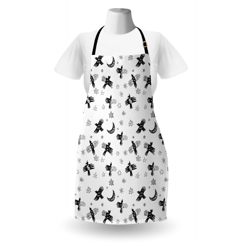 Abstract Birds Stars Crescent Apron