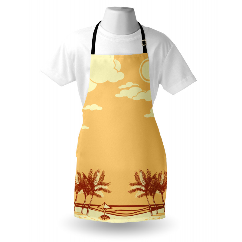 Retro Seaside Palm Trees Apron