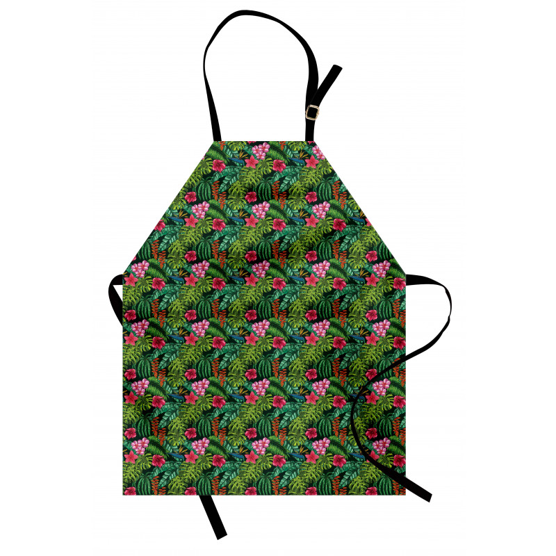 Hibiscus Plumeria Monstera Apron