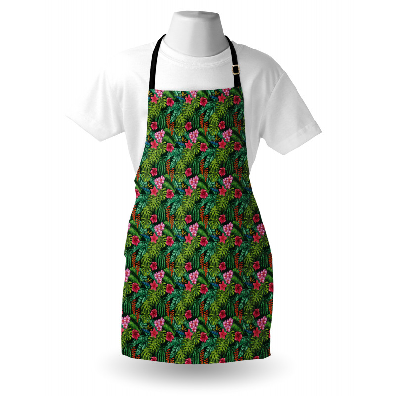 Hibiscus Plumeria Monstera Apron