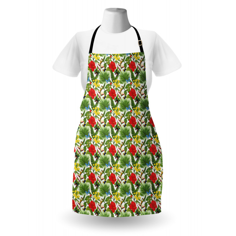 Cheerful Hibiscus Butterfly Apron