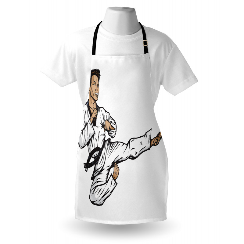 Senpai with Black Belt Kick Apron