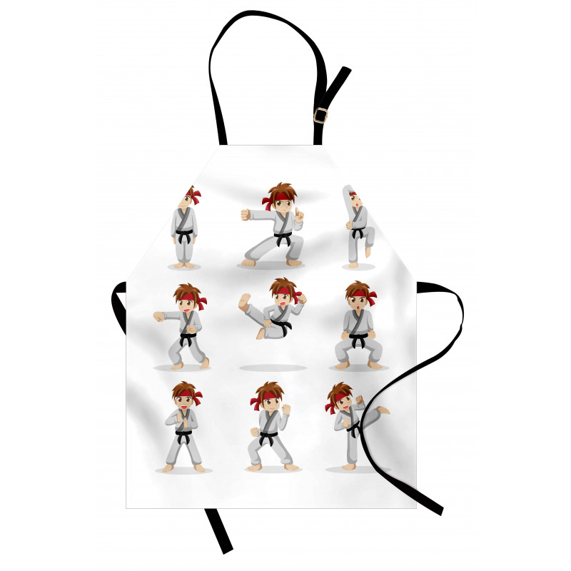 Martial Arts Boy Cartoon Apron