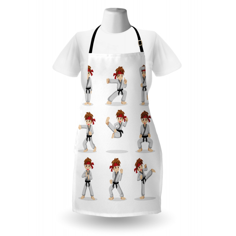 Martial Arts Boy Cartoon Apron