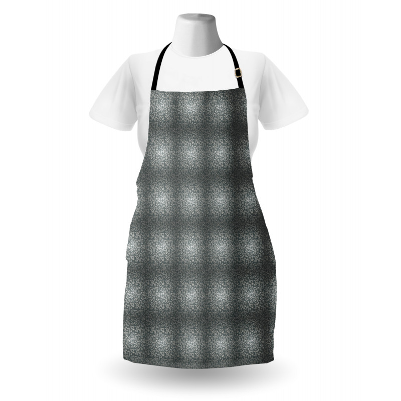 Floral Strokes in Greyscale Apron