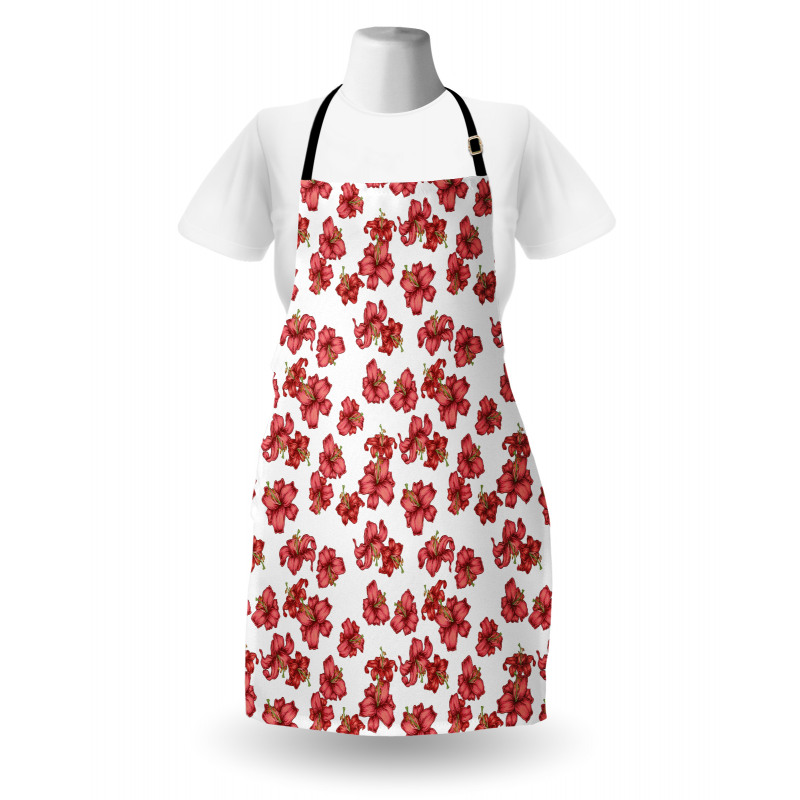 Vintage Style Lily Flowers Apron