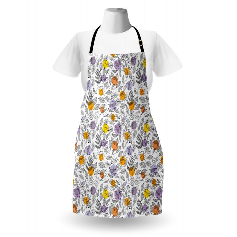 Round Blots and Leaves Apron