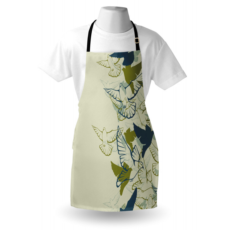 Flock of Flying Pigeons Apron