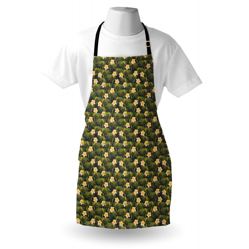 Palm Leaves Summer Flowers Apron