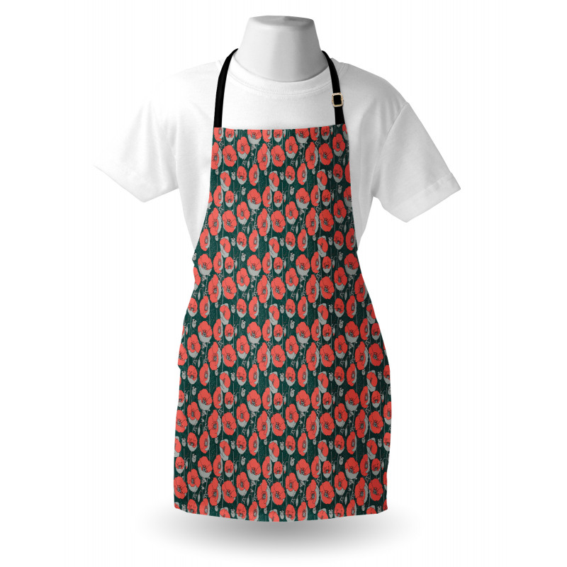 Forest Poppies Pattern Apron
