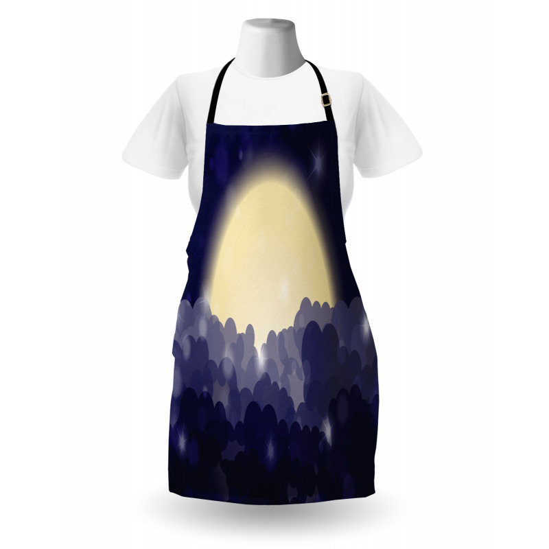 Cloudy Sky View at Night Apron