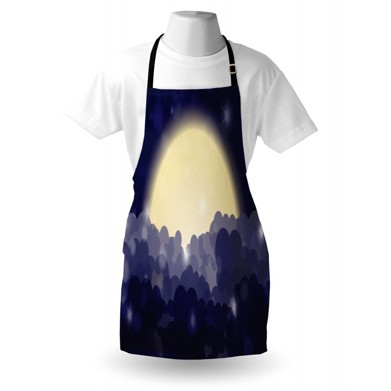 Cloudy Sky View at Night Apron