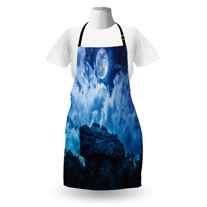 Cliff Under Cloudy Night Apron