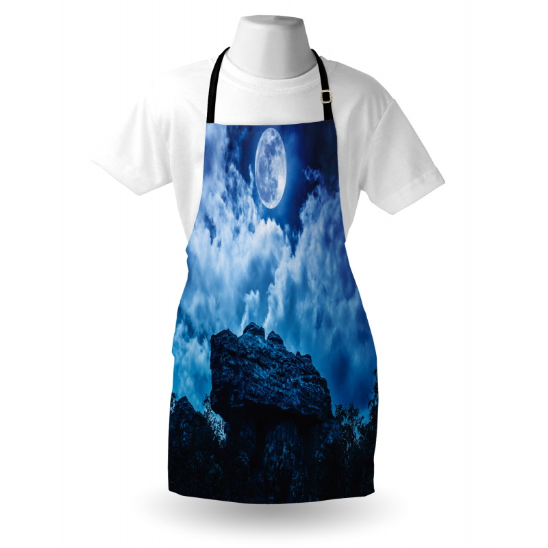 Cliff Under Cloudy Night Apron