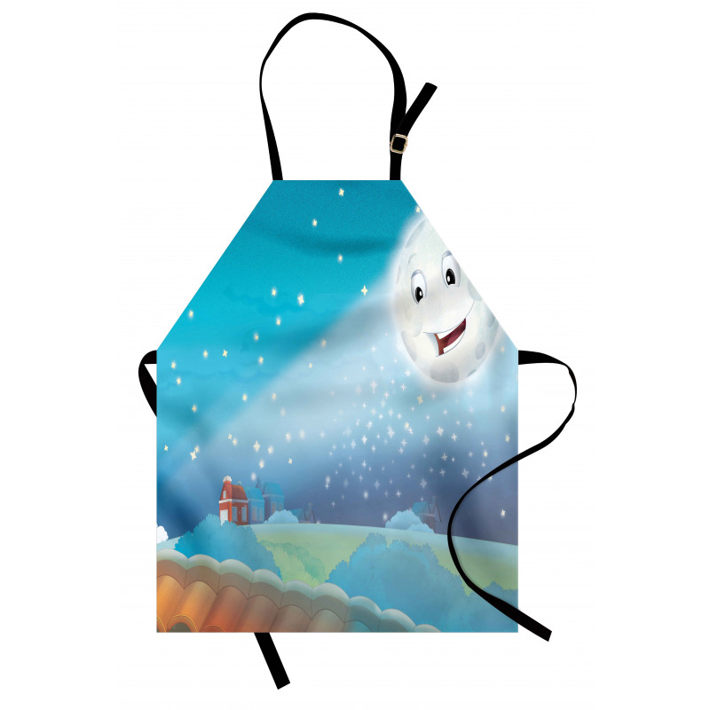 Cartoon Lunar Smiling Apron