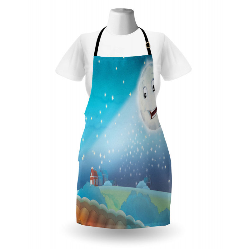 Cartoon Lunar Smiling Apron