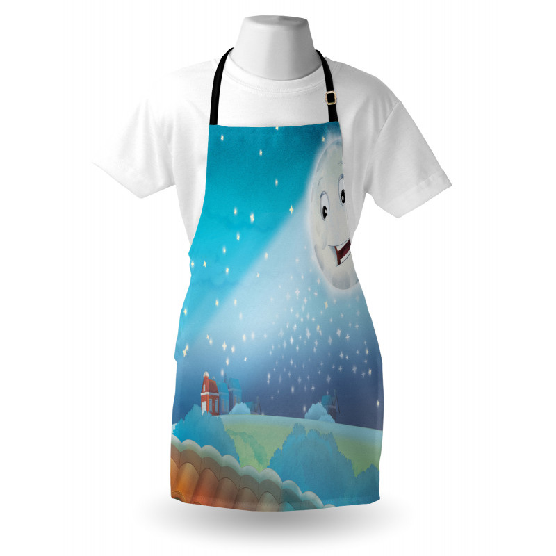 Cartoon Lunar Smiling Apron