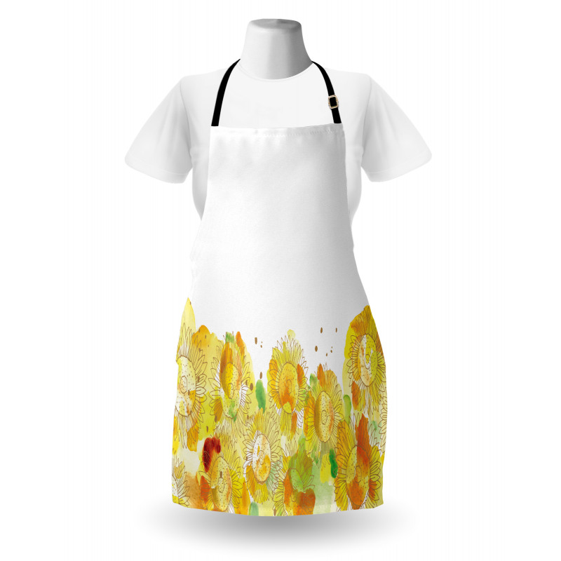 Watercolor Sunflowers Apron