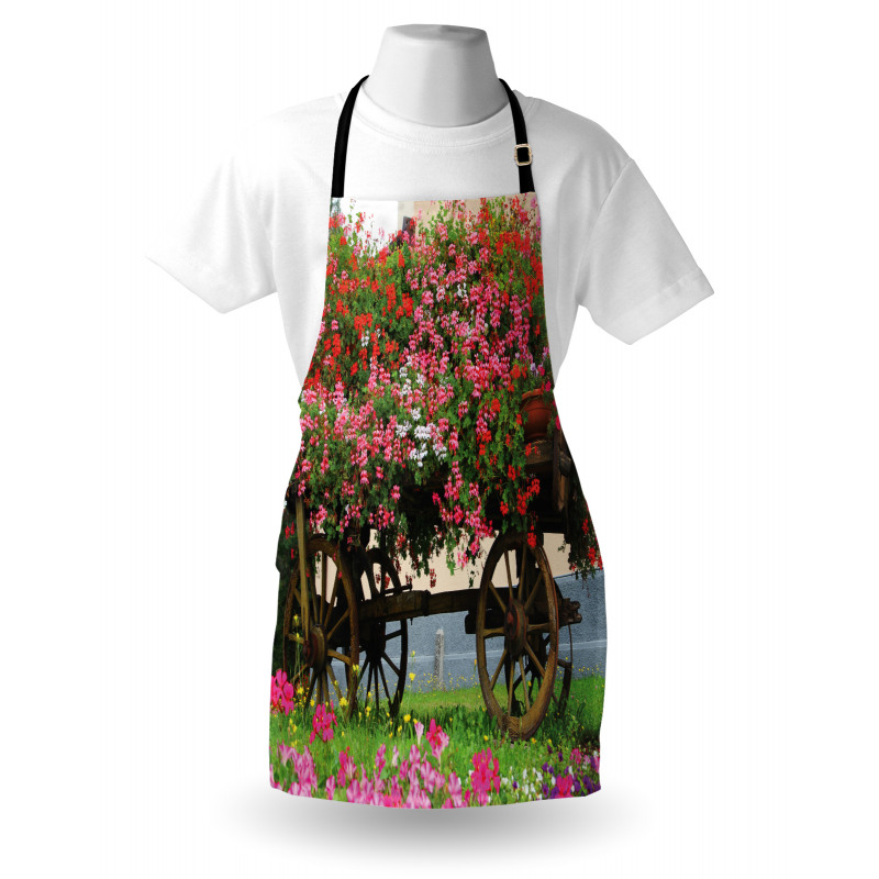 Flowers in Wooden Wagon Apron