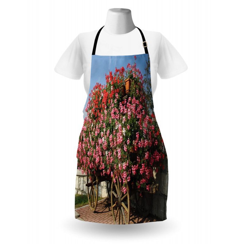 Old Wagon with Flowers Apron