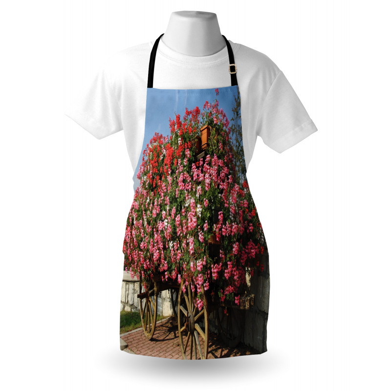 Old Wagon with Flowers Apron