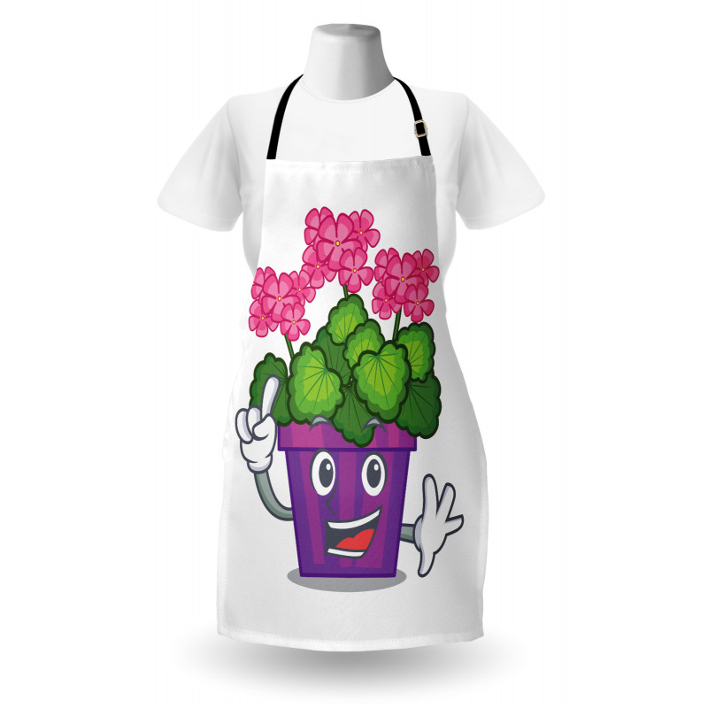 Flower Pot Smiling Art Apron