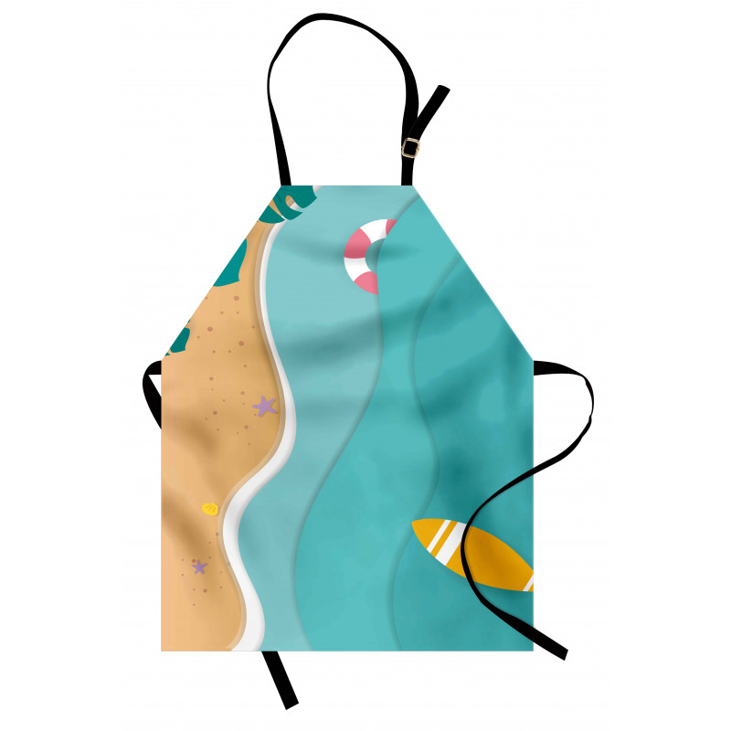 Aerial Cartoon Sea and Beach Apron