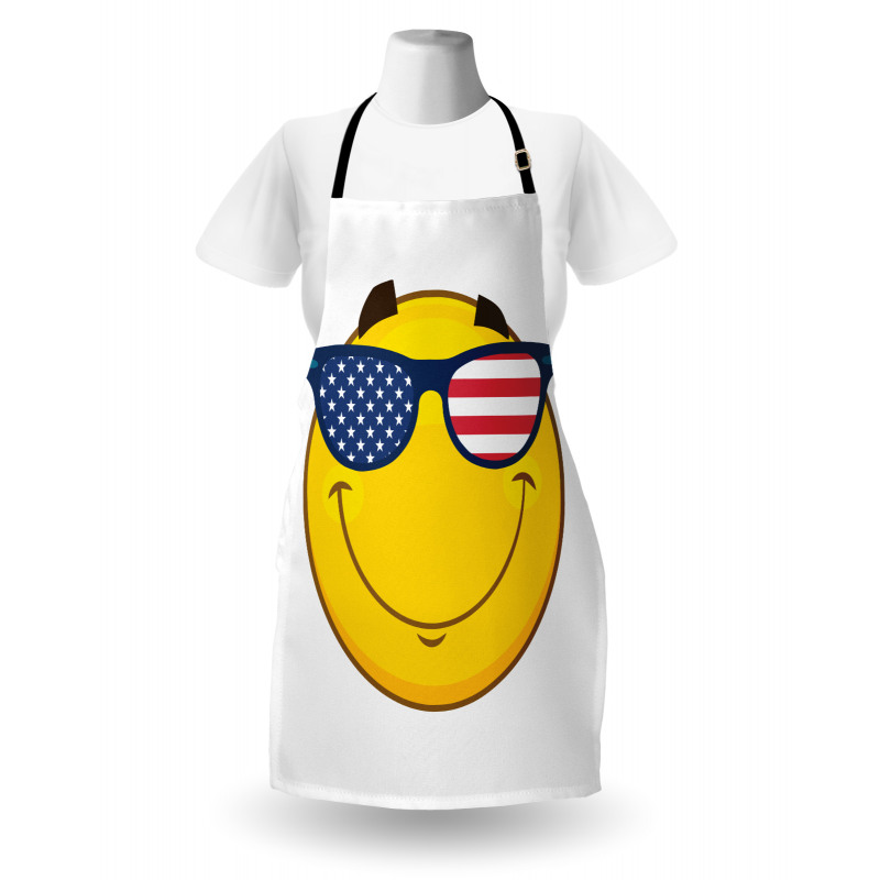 USA-Themed Emoji Sun Face Apron