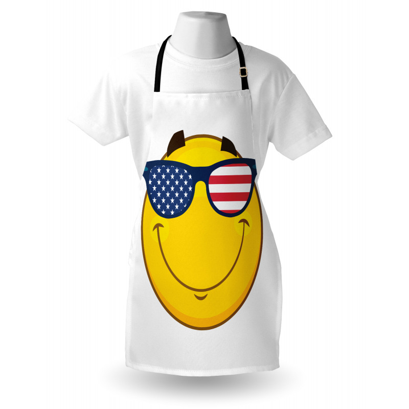 USA-Themed Emoji Sun Face Apron