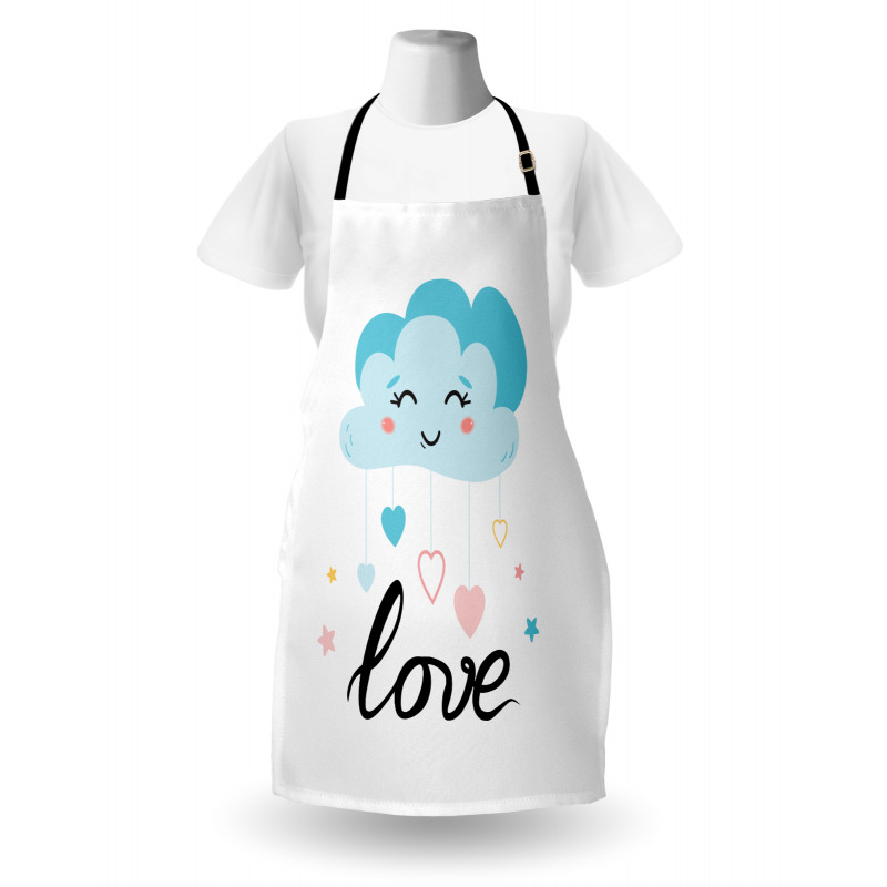 Love Cursive Text and Clouds Apron