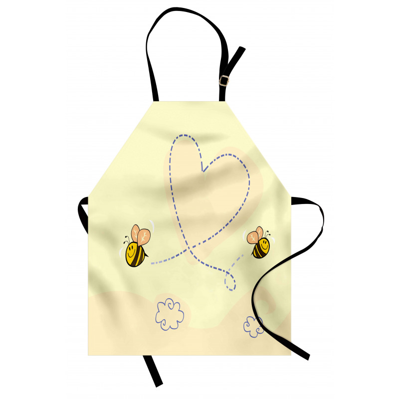 Buzzing Flies Heart Shape Apron