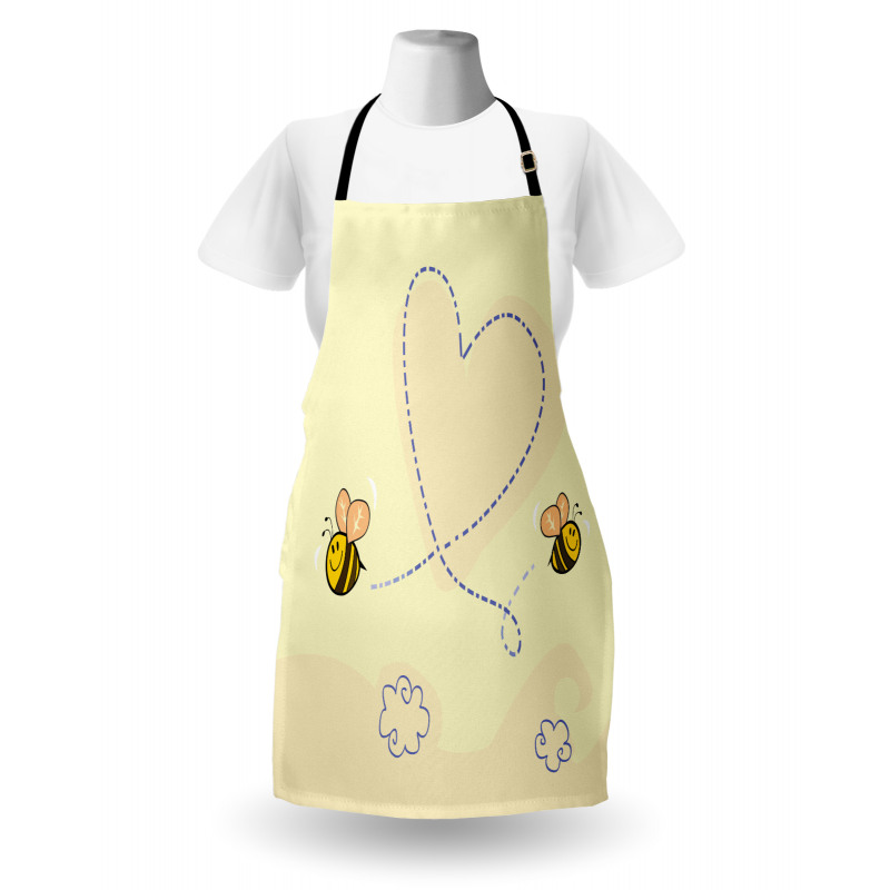 Buzzing Flies Heart Shape Apron