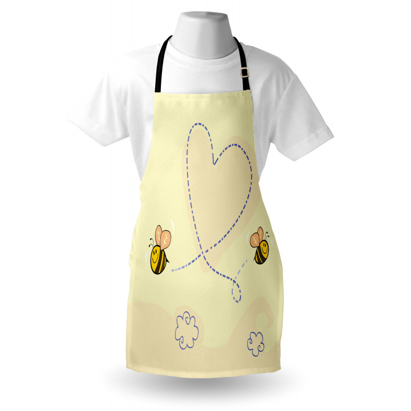 Buzzing Flies Heart Shape Apron