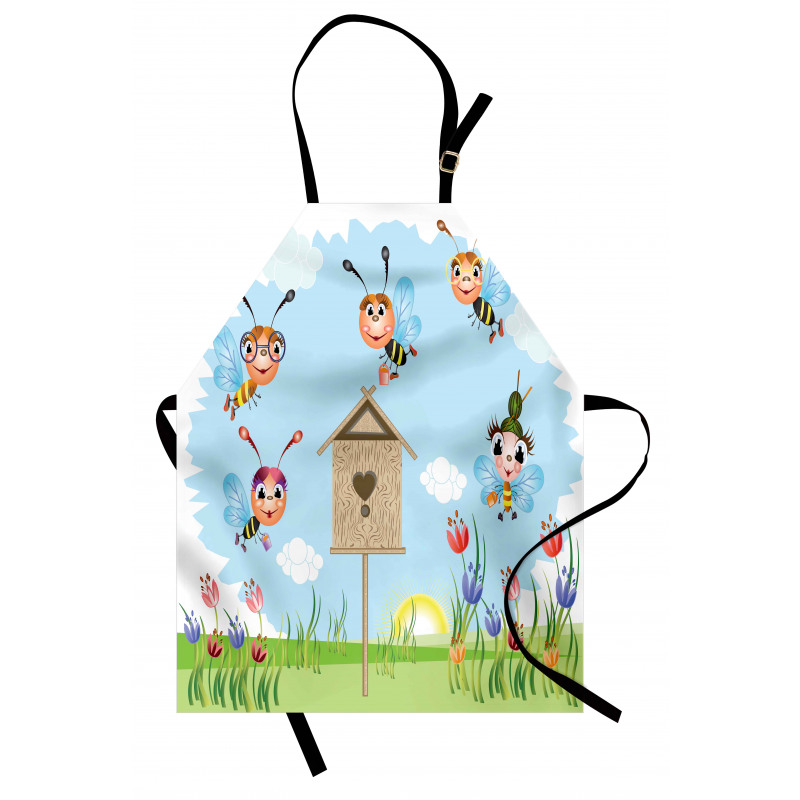 Cheerful Meadow Landscape Apron